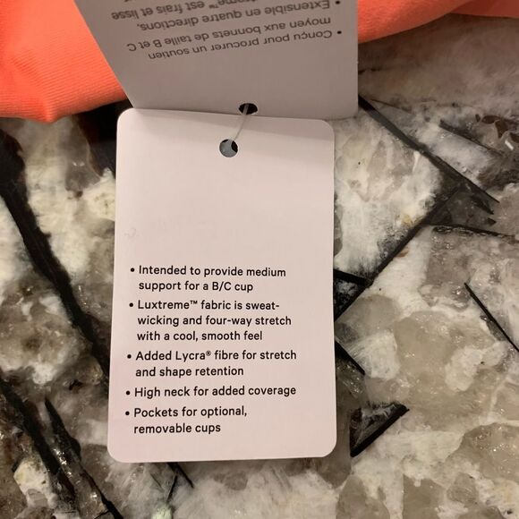 NWT New LULULEMON Long Line LL High Neck Energy Bra Motif Logo RPCR Orange 8 - Picture 7 of 9